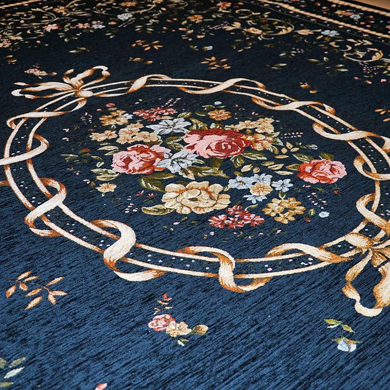 UKELER Rustic Shabby Rose Rugs Luxury Vintage Elegant Traditional Rugs Accent Area Rugs for Living Room/Bedroom/Dinning Room, 47.2''x71'' - Image 4